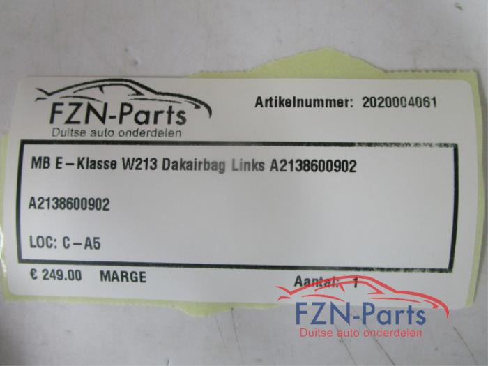 Mercedes-Benz E-Klasse W213 Dakairbag Links L