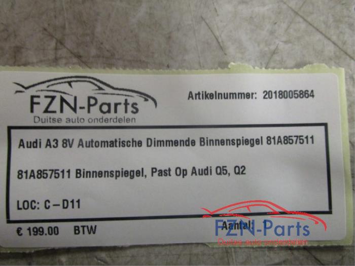 Audi A3 8V Automatische Dimmende Binnenspiegel