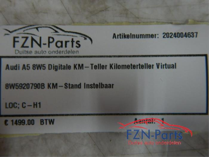 Audi A5 8W5 Digitale KM-teller Kilometerteller Virtual cockpit