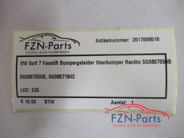 VW Golf 7 Facelift Bumpergeleider Voorbumper Rechts