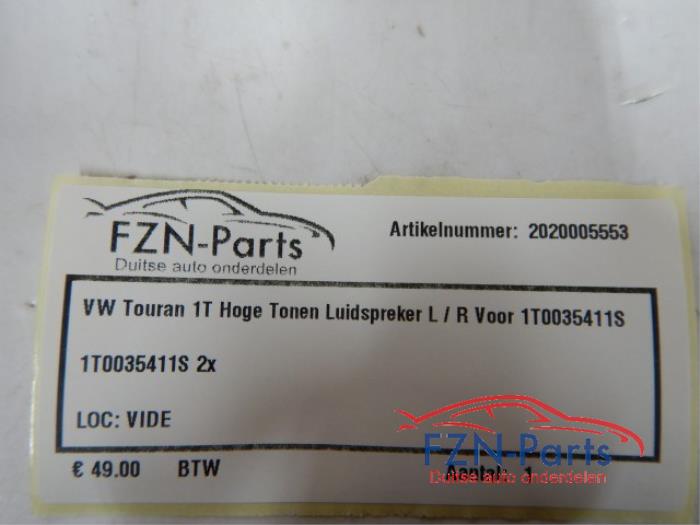 VW Touran 1T Hoge Tonen Luidspreker L/R-Voor