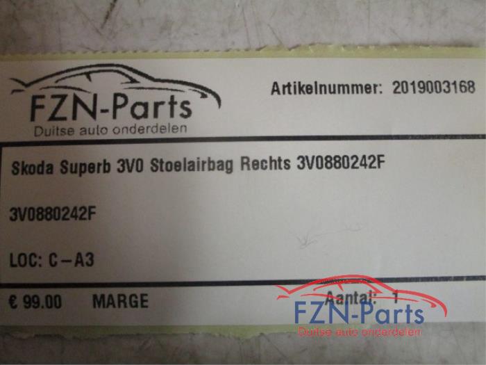 Airbag stoel (zitplaats) Skoda Superb (22730717)