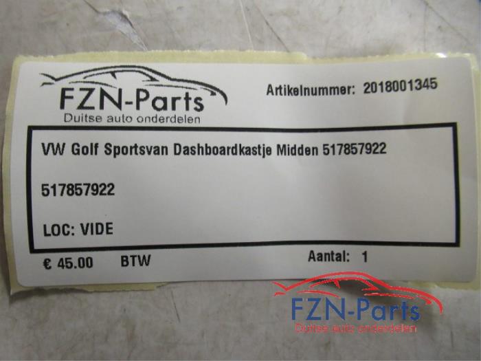 VW Golf Sportsvan Dashboardkastje Midden