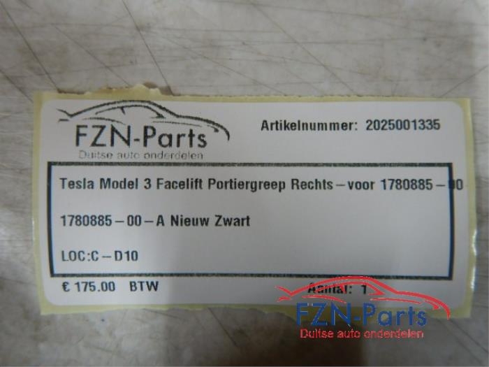 Tesla Model 3 Facelift Portiergreep Rechts-voor