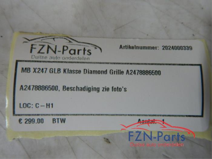 Mercedes Benz X247 GLB Klasse Diamond Grille