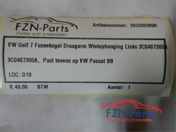 VW Golf 7 Fuseekogel Draagarm