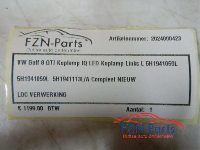 VW Golf 8 GTI Koplamp IQ LED Koplamp Links L