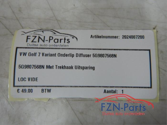 VW Golf 7 Variant Onderlip Diffuser