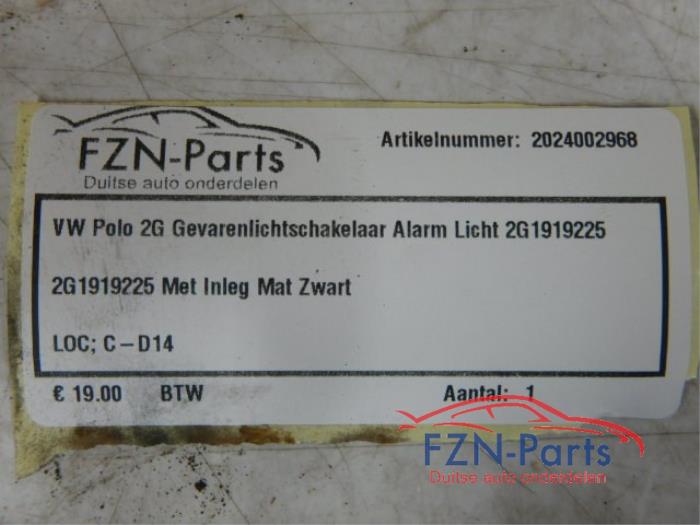 VW Polo 2G Gevarenlichtschakelaar Alarmlicht