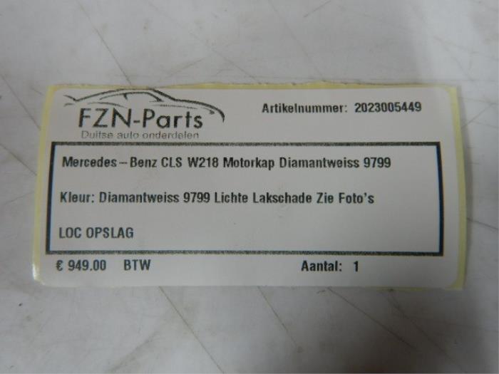 Mercedes Benz CLS W218 Motorkap Diamantweiss 9799