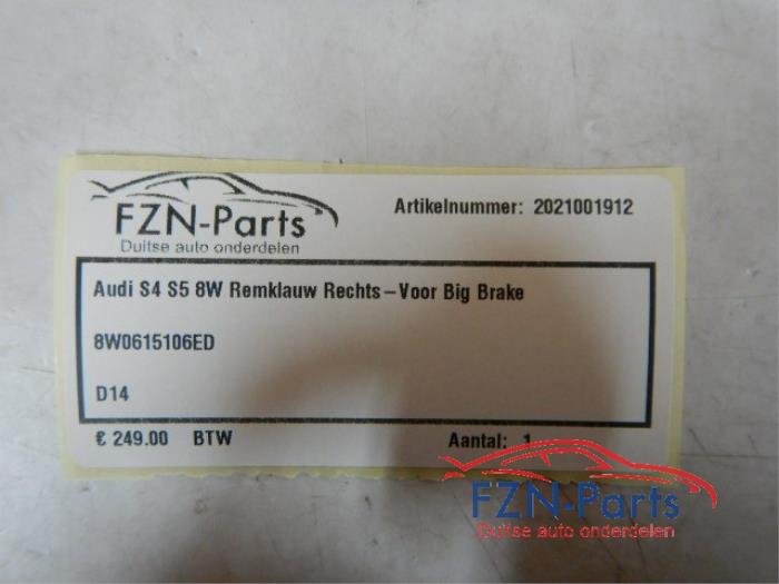 Audi S4 S5 8W Remklauw Rechts-Voor Big Brake
