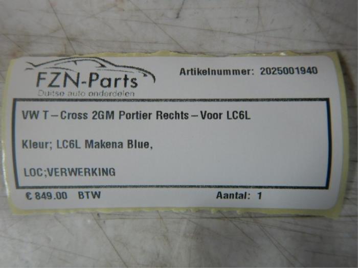 Portier 4Deurs rechts-voor Volkswagen T-Cross (22722482)