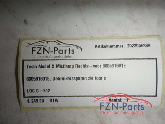 Tesla Model X Mistlamp rechts-Voor