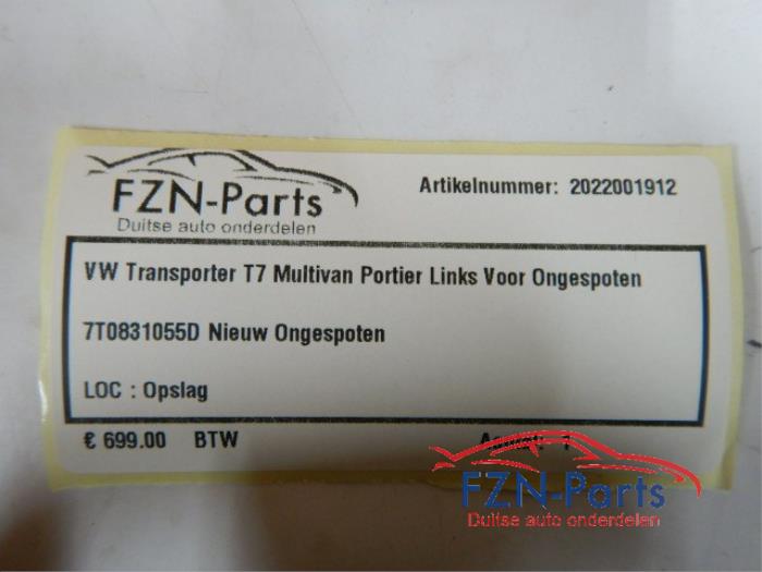 VW Transporter T7 Multivan Portier Links-voor Ongespoten