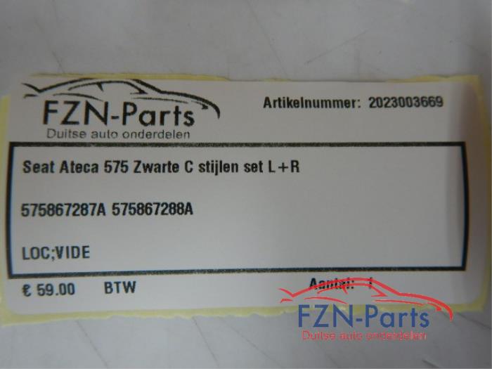 Seat Ateca 575 Zwarte C-Stijlen Set L+R