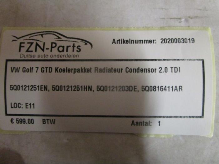 VW Golf 7 GTD Koelerpakket Radiateur Condensator 2.0 TDI