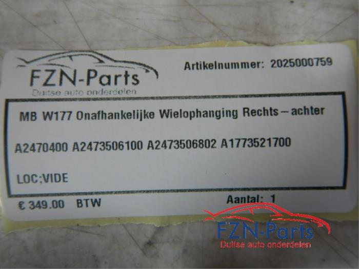 Wielophanging rechts-achter Mercedes A-Klasse (22729605)
