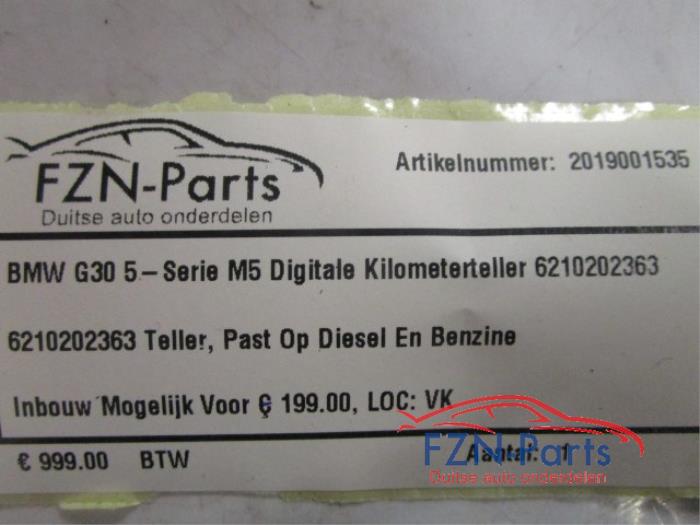 BMW G30 5-Serie M5 Digitale Kilometerteller