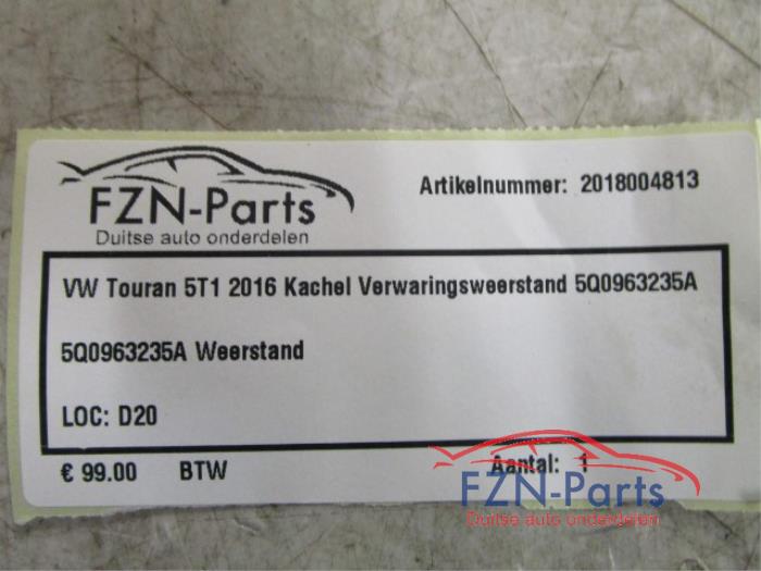 Standkachel Volkswagen Touran (22742678)