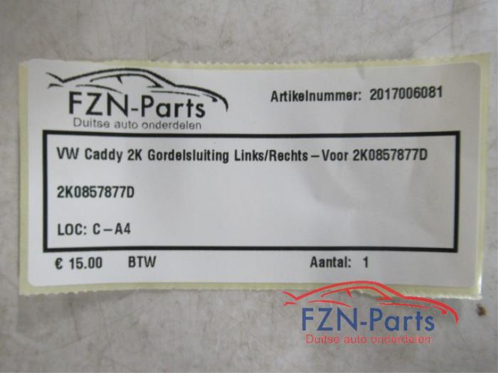 VW Caddy 2K Gordelsluiting Links/Rechts-Voor
