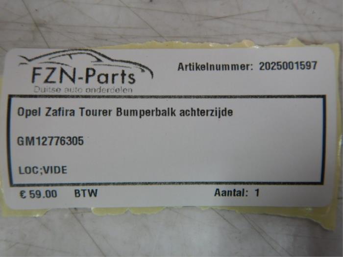Opel Zafira Tourer Bumperbalk Achterzijde
