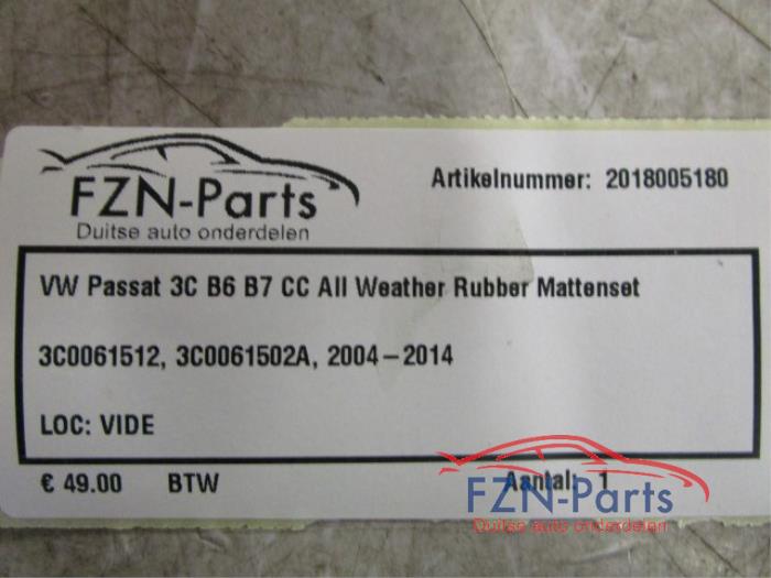 VW Passat 3C B6 B7 CC AII Weather Rubber Mattenset