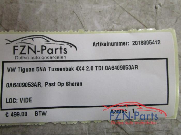 VW Tiguan 5NA Tussenbak 4X4 2.0 TDI