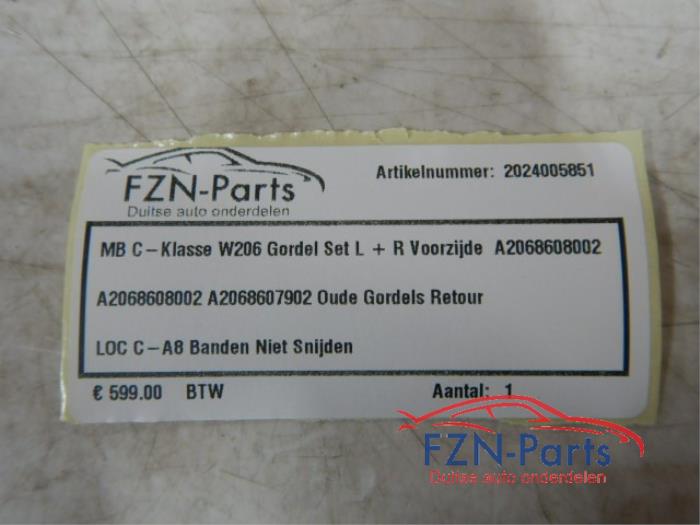 Mercedes-Benz C-klasse W206 Gordel Set Links Rechts voorzijde