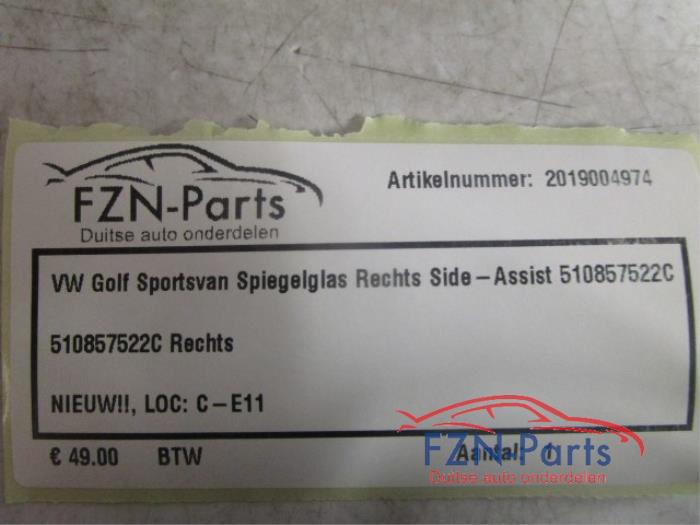 VW Golf Sportsvan Spiegelglas Rechts Side-Assist