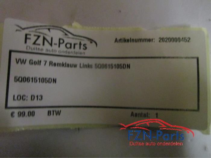 VW Golf 7 Remklauw Links