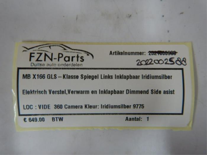 Mercedes-Benz X166 GLS-Klasse Spiegel Links Inklapbaar