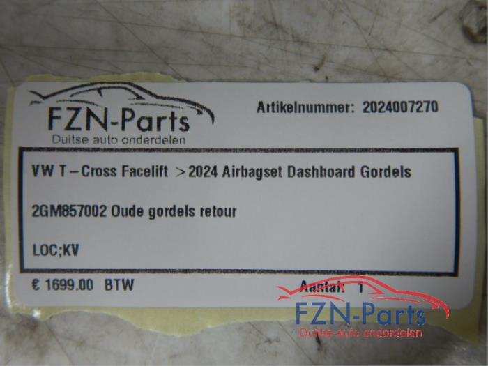 Airbag set + dashboard Volkswagen T-Cross (22727773)