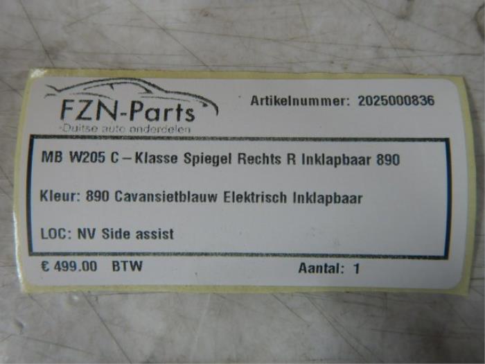 Mercedes-Benz C-Klasse W205 (Zij,Buitenspiegel) Spiegel Rechts