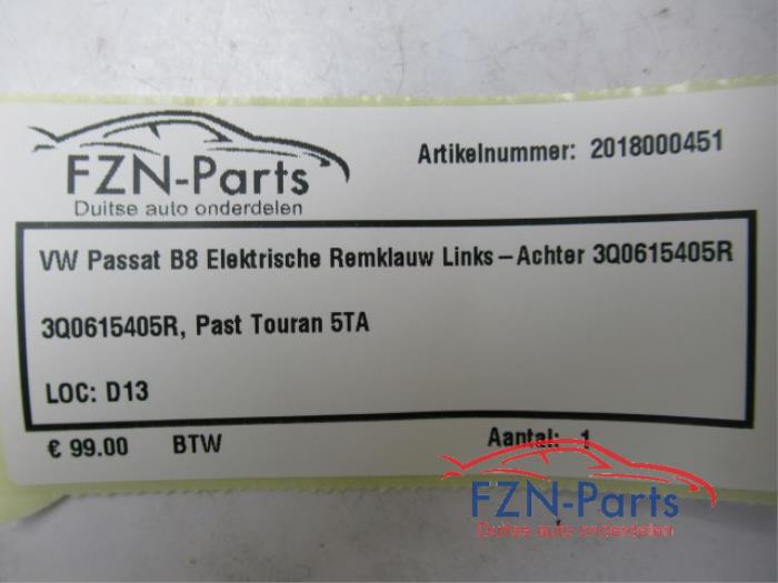 VW Passat B8 Elektrische Remklauw Links-Achter
