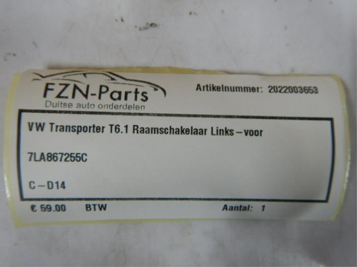 VW Transporter T6.1 Raamschakelaar Links-voor