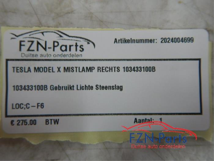 Tesla Model X Mistlamp Rechts