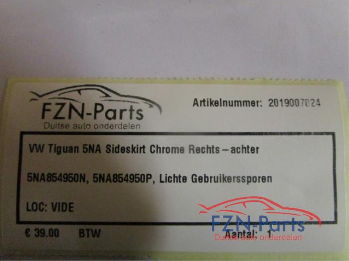 VW Tiguan 5NA Sideskirt Chrome Rechts-Achter