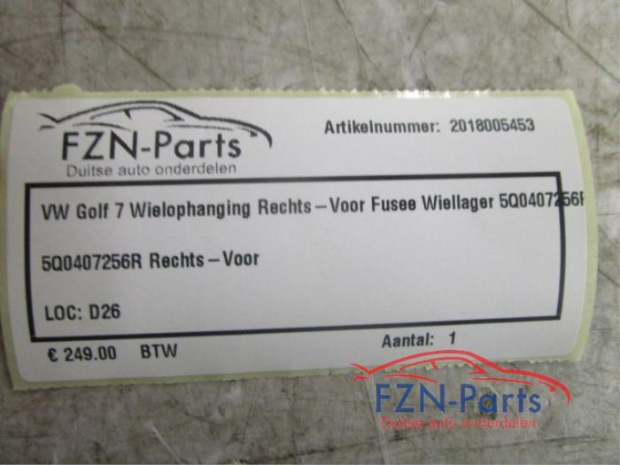 VW Golf 7 Fusee Rechts-Voor Wiellager
