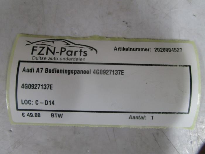 Navigatie bedienings paneel Audi A7 (22744719)