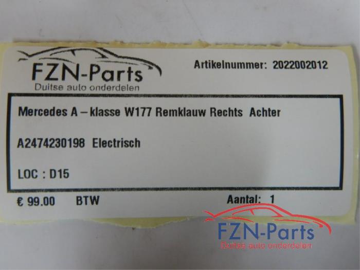 Remklauw (Tang) links-achter Mercedes A-Klasse (22730964)