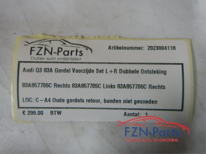 Audi Q3 83A Gordel Voorzijde Set L+R