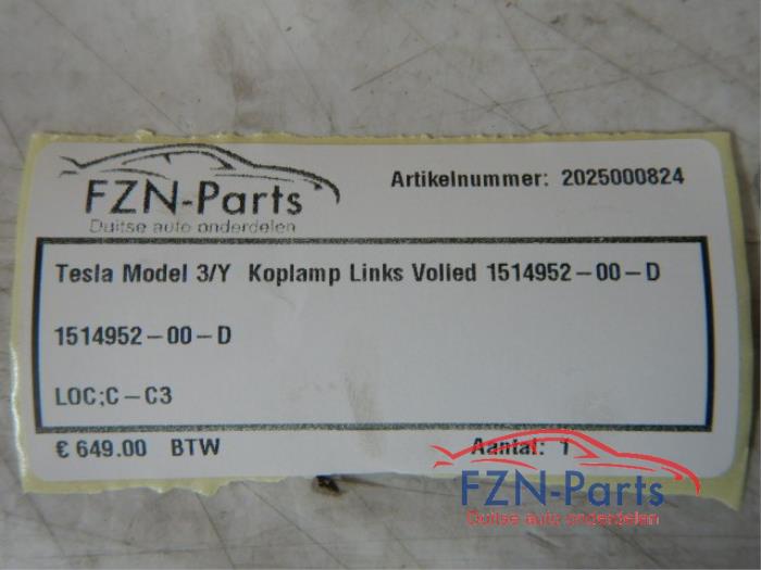 Tesla Model 3/Y Koplamp Links Volled