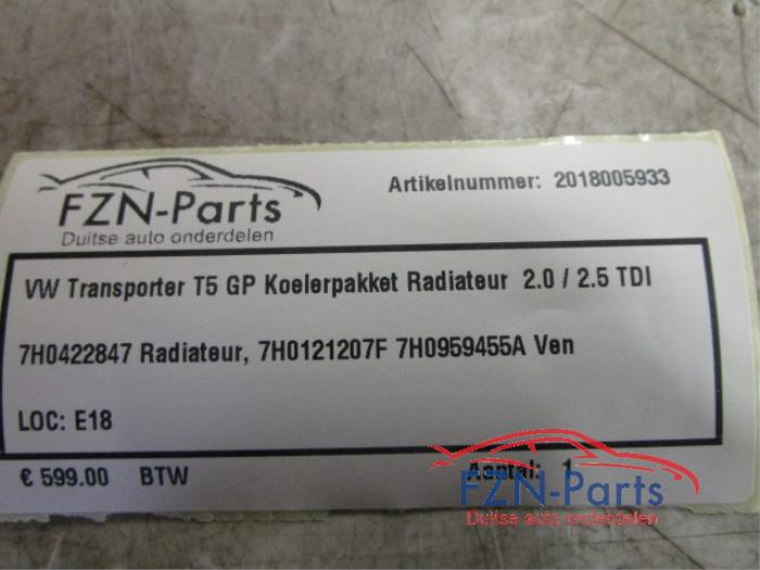 Koelerset Volkswagen Transporter (22726835)