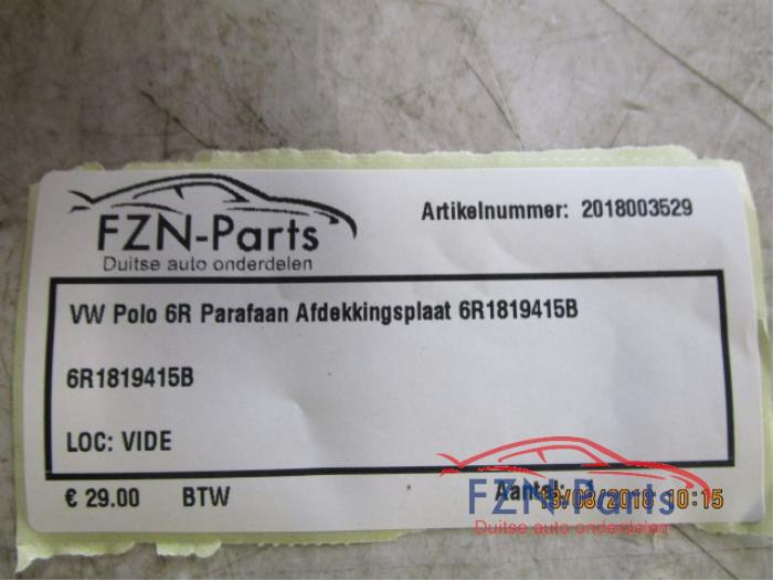 VW Polo 6R Parafaan Afdekkingsplaat
