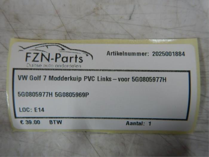 VW Golf 7 Modderkuip PVC Links-voor