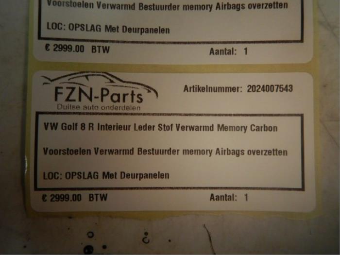 VW Golf 8 R Interieur Leder Stof Verwarmd Koeling Memory Carbon