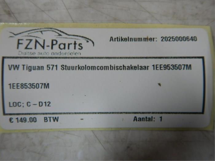 VW Tiguan 571 Stuurkolomcombischakelaar