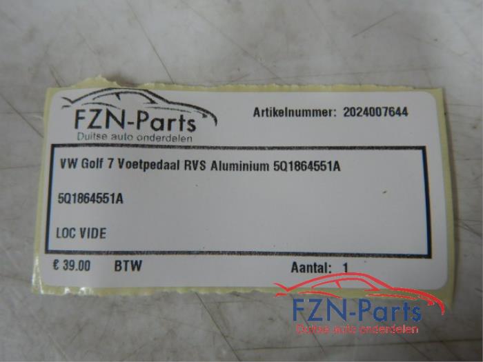 VW Golf 7 Voetpedaal RVS Aluminium