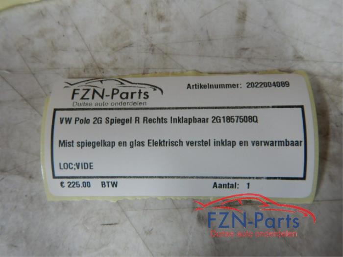 VW Polo 2G Spiegel R Rechts Inklapbaar