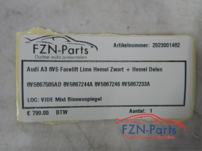 Audi A3 8V5 Facelift Limo Hemel Zwart+Hemel Delen